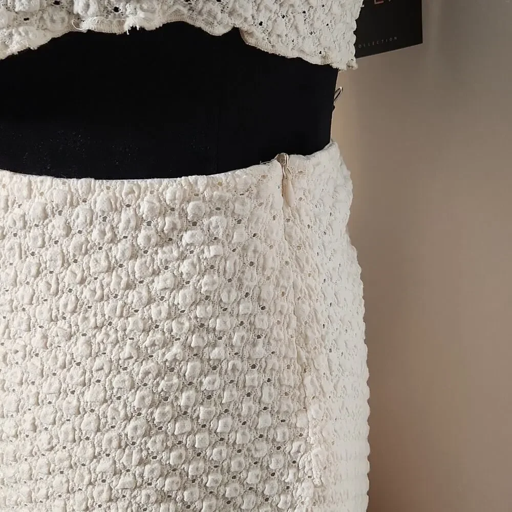 LE LIS NWT 2Pc Knit Scarf Tube Top and Mini Skirt, Size Large